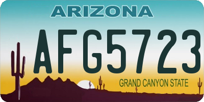 AZ license plate AFG5723