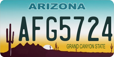 AZ license plate AFG5724