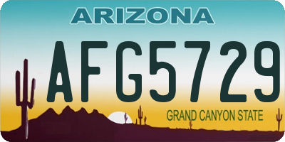 AZ license plate AFG5729