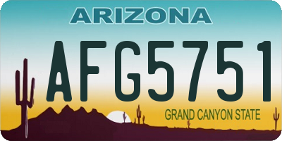 AZ license plate AFG5751