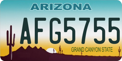 AZ license plate AFG5755