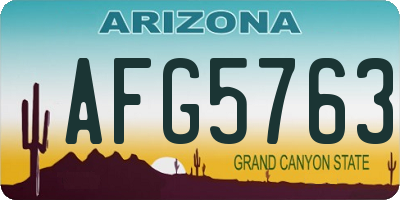 AZ license plate AFG5763
