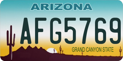 AZ license plate AFG5769