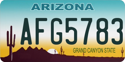 AZ license plate AFG5783