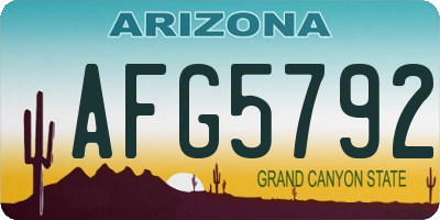 AZ license plate AFG5792