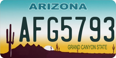 AZ license plate AFG5793