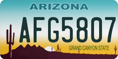 AZ license plate AFG5807
