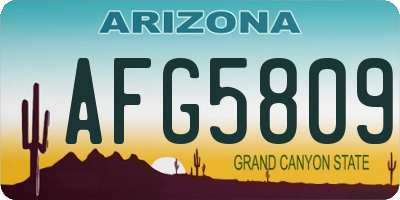 AZ license plate AFG5809