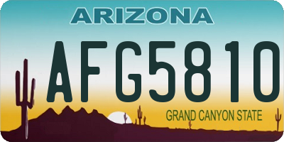 AZ license plate AFG5810