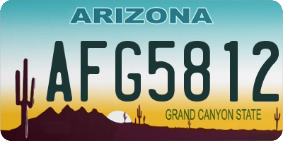 AZ license plate AFG5812