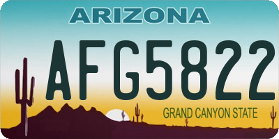 AZ license plate AFG5822