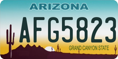 AZ license plate AFG5823