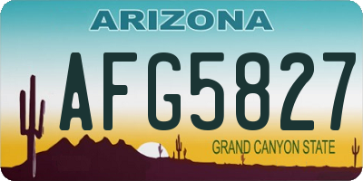AZ license plate AFG5827