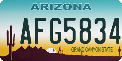AZ license plate AFG5834