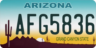 AZ license plate AFG5836
