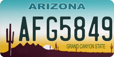 AZ license plate AFG5849