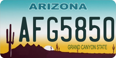 AZ license plate AFG5850