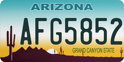 AZ license plate AFG5852