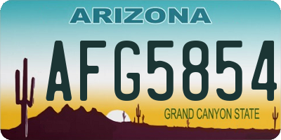 AZ license plate AFG5854