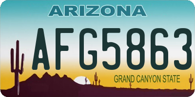 AZ license plate AFG5863