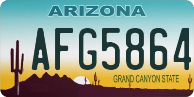 AZ license plate AFG5864