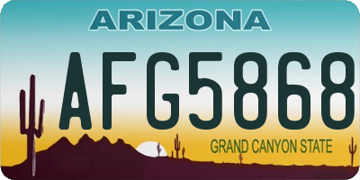 AZ license plate AFG5868