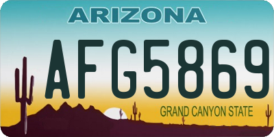 AZ license plate AFG5869