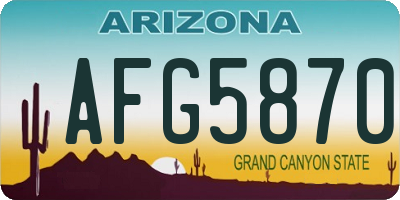 AZ license plate AFG5870