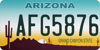 AZ license plate AFG5876