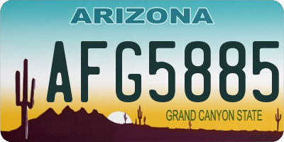AZ license plate AFG5885