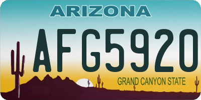 AZ license plate AFG5920