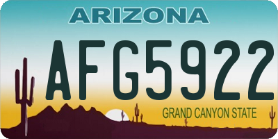 AZ license plate AFG5922