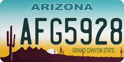 AZ license plate AFG5928