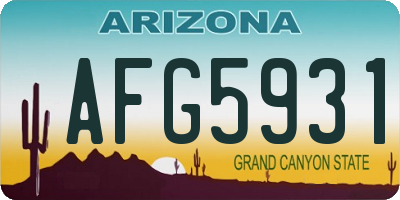 AZ license plate AFG5931