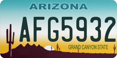 AZ license plate AFG5932