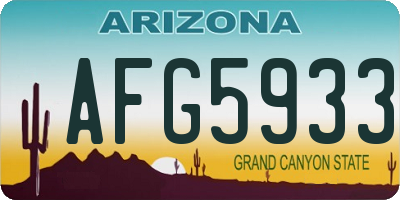 AZ license plate AFG5933