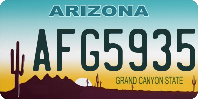 AZ license plate AFG5935