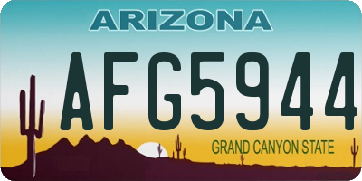 AZ license plate AFG5944