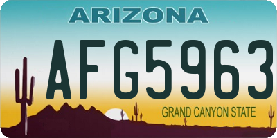 AZ license plate AFG5963