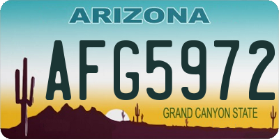 AZ license plate AFG5972