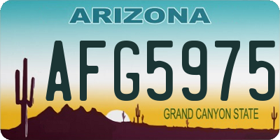 AZ license plate AFG5975