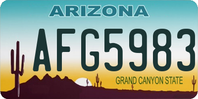 AZ license plate AFG5983