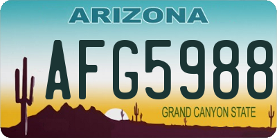 AZ license plate AFG5988