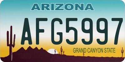 AZ license plate AFG5997