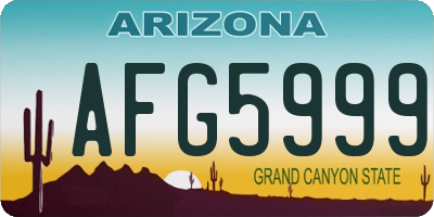 AZ license plate AFG5999
