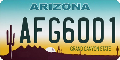 AZ license plate AFG6001