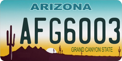 AZ license plate AFG6003