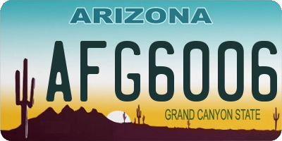 AZ license plate AFG6006