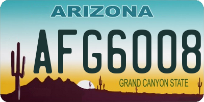 AZ license plate AFG6008