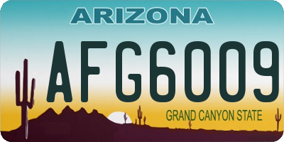 AZ license plate AFG6009